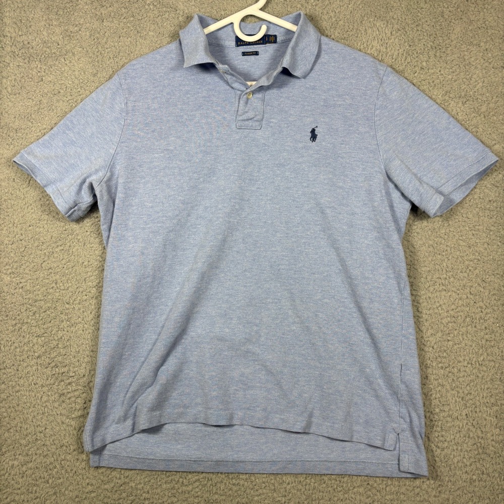 Polo Ralph Lauren Polo Mens L Blue Classic Fit Short Sleeve Cotton Pony Pique